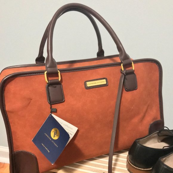 Adrienne Vittadini Duffle Bag (British Tan: AV-1802: Fuax Suede) *Never Used - Picture 16 of 16